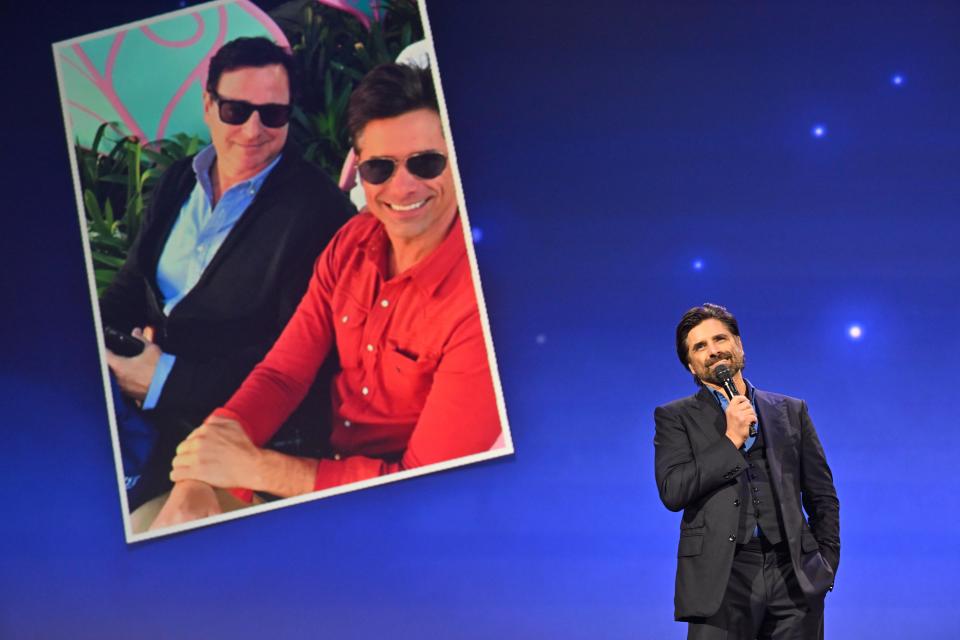 John Stamos talks about Bob Saget in a speech at Disney's D23 Expo on September 10, 2022.