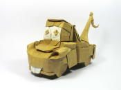 Origami art - Tow Mater. A character from Cars. I planed to design this for OUSA challenge but I was too slow and lazy...