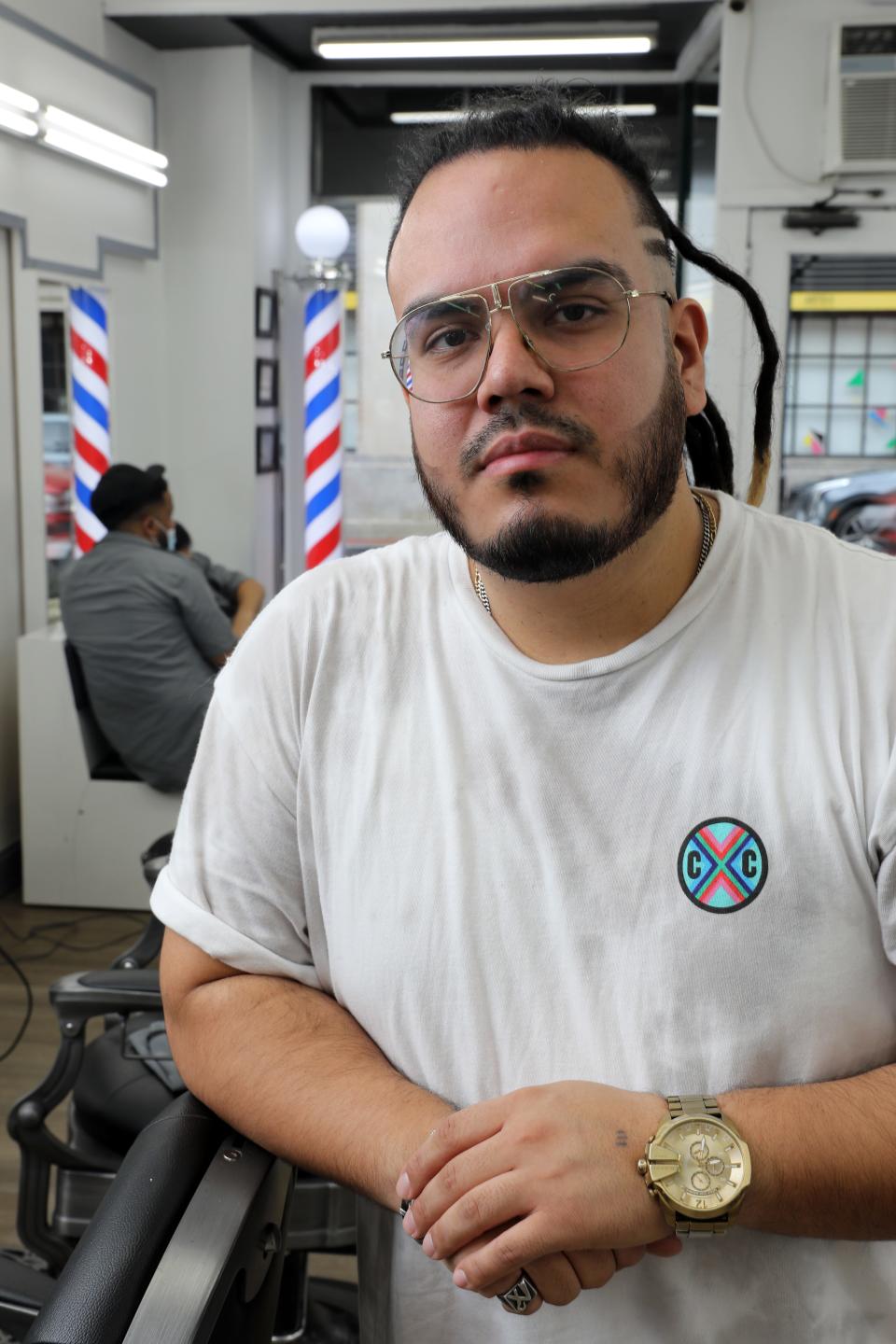 David Marulanda, co-owner of Authentic Hair Studio, at his barbershop Jan. 20, 2022 in White Plains. Marulanda started cutting hair for classmates as a teenager in the Bronx. Now, he is the official barber for the USA MenÕs National Soccer Team and cuts hair for players on the New York Knicks, Yankees, Rangers and NYCFC.