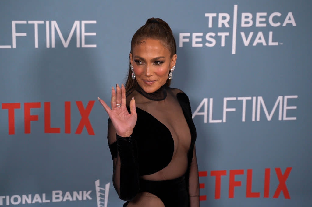 Jennifer Lopez has duetted with her child Emme and introduced them using they/them pronouns, pictured in June 2022. (Photo by Lokman Vural Elibol/Anadolu Agency via Getty Images)