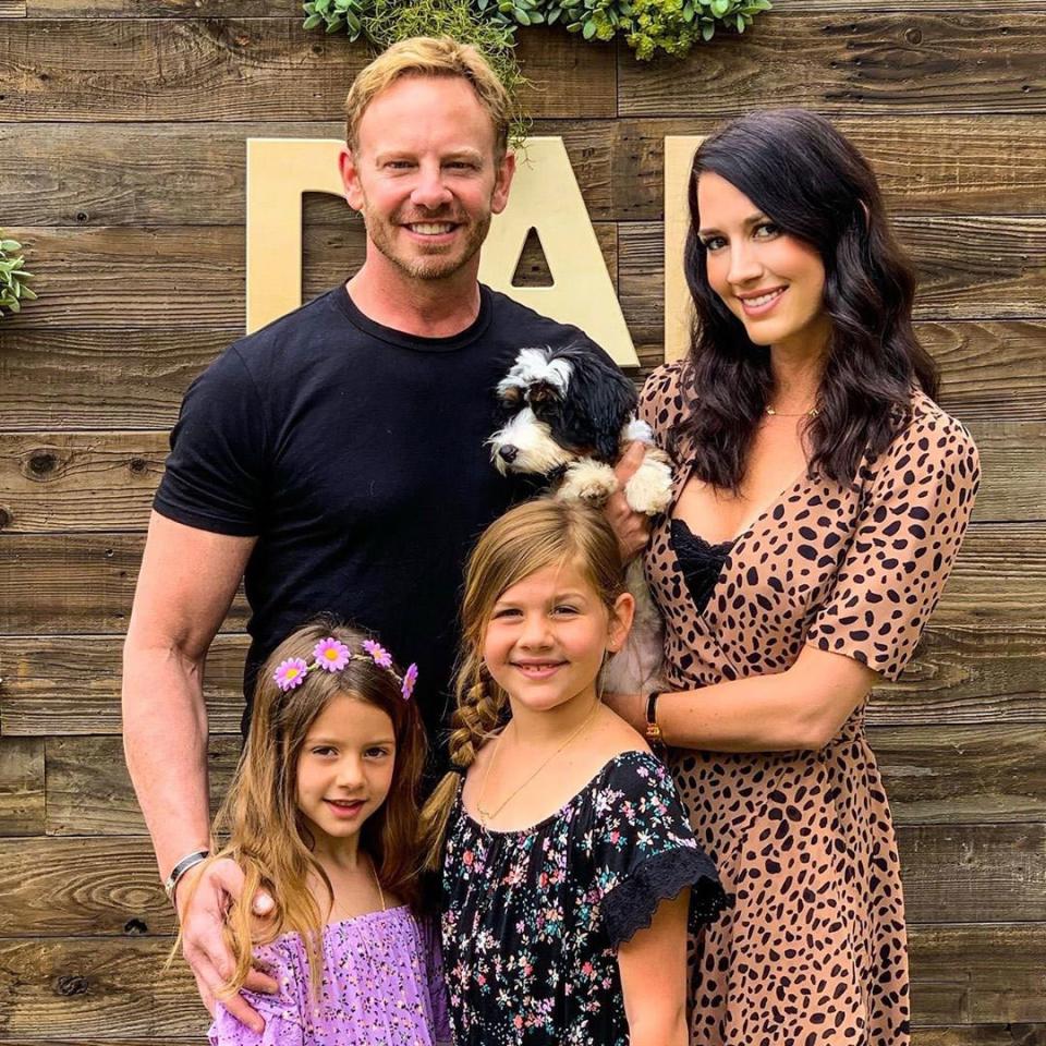 In reality, Ziering has been happily married to Erin Kristine Ludwig for nine years, and the couple shares two daughters: Mia Loren and Penna Mae. The actor, who has danced with Chippendales in Las Vegas, was previously married to model Nikki Ziering from 1997 to 2002.