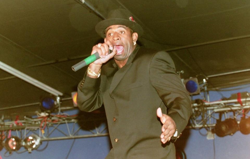 Deion Sanders performed at the Metropolis night club in East El Paso, March 25, 1995.