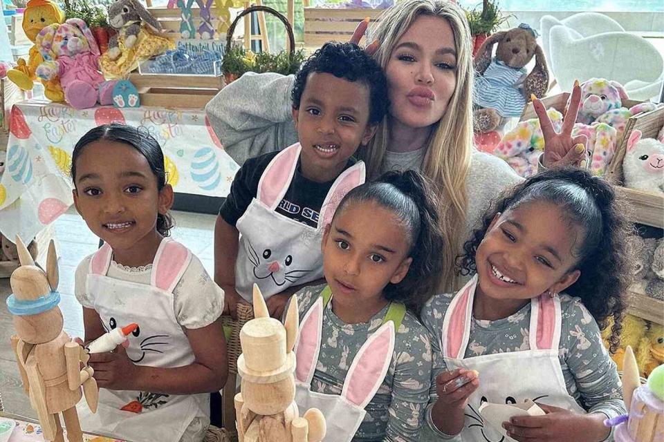 <p>khloe kardashian/Instagram</p> The Kardashians celebrating Easter
