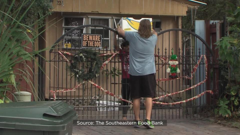 Once the food was organized and bagged, 175 volunteer drivers loaded up their cars and began delivering it to low-income neighborhoods in West Orange County.