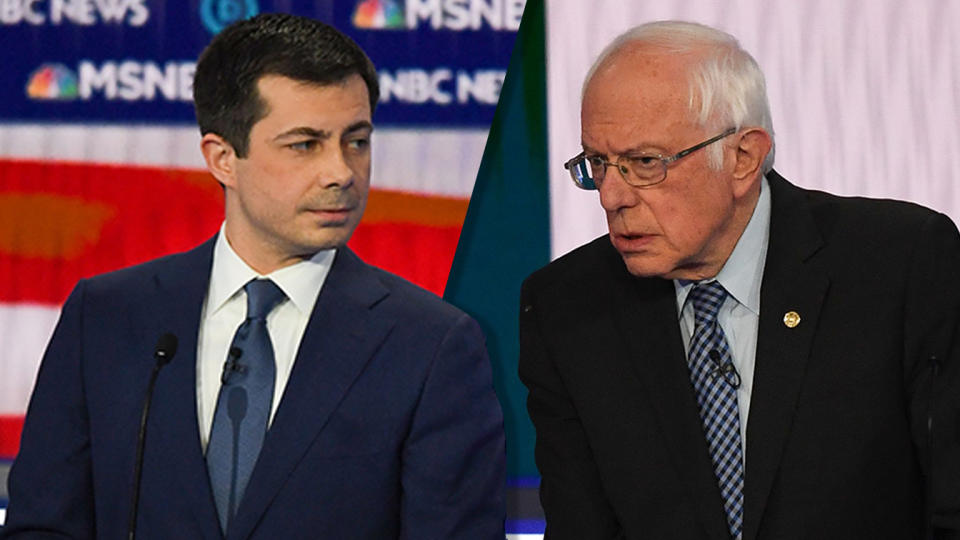 Pete Buttiegieg and Bernie Sanders