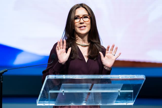 <p>Martin Sylvest Andersen/Getty </p> Queen Mary of Denmark at the Global Fashion Summit in Copenhagen on May 22, 2024