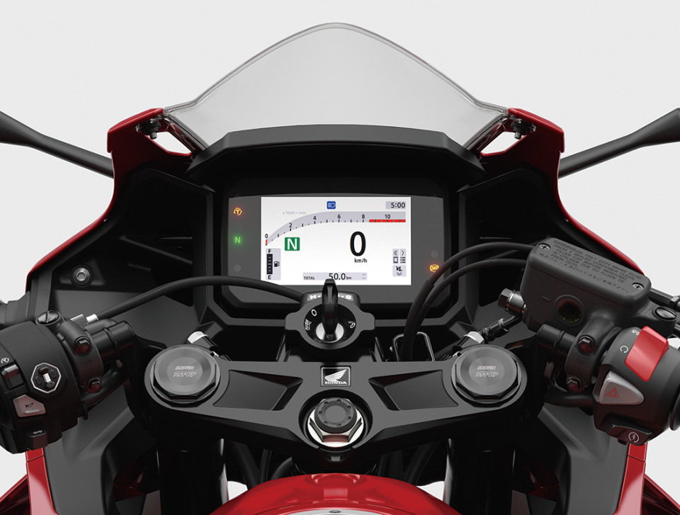 Honda CBR500R五吋全彩儀表。圖片來源：honda