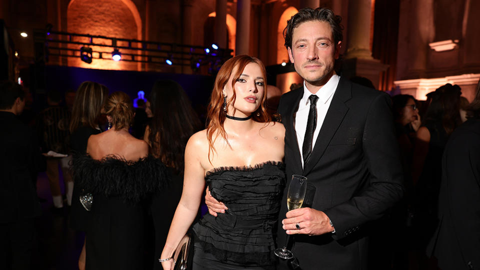 VENICE, ITALY - SEPTEMBER 03: Bella Thorne and Mark Emms attend the amfAR gala Venezia 2023 presented by Mastercard and Red Sea International Film Festival on September 03, 2023 in Venice, Italy. (Photo by Andreas Rentz/amfAR/Getty Images for amfAR)