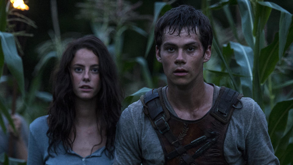 Kaya Scodelario and Dylan O'Brien in The Maze Runner, which Wes Ball directed.