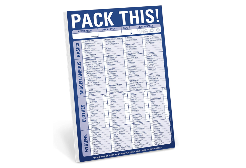 23) Packing Checklist Pad