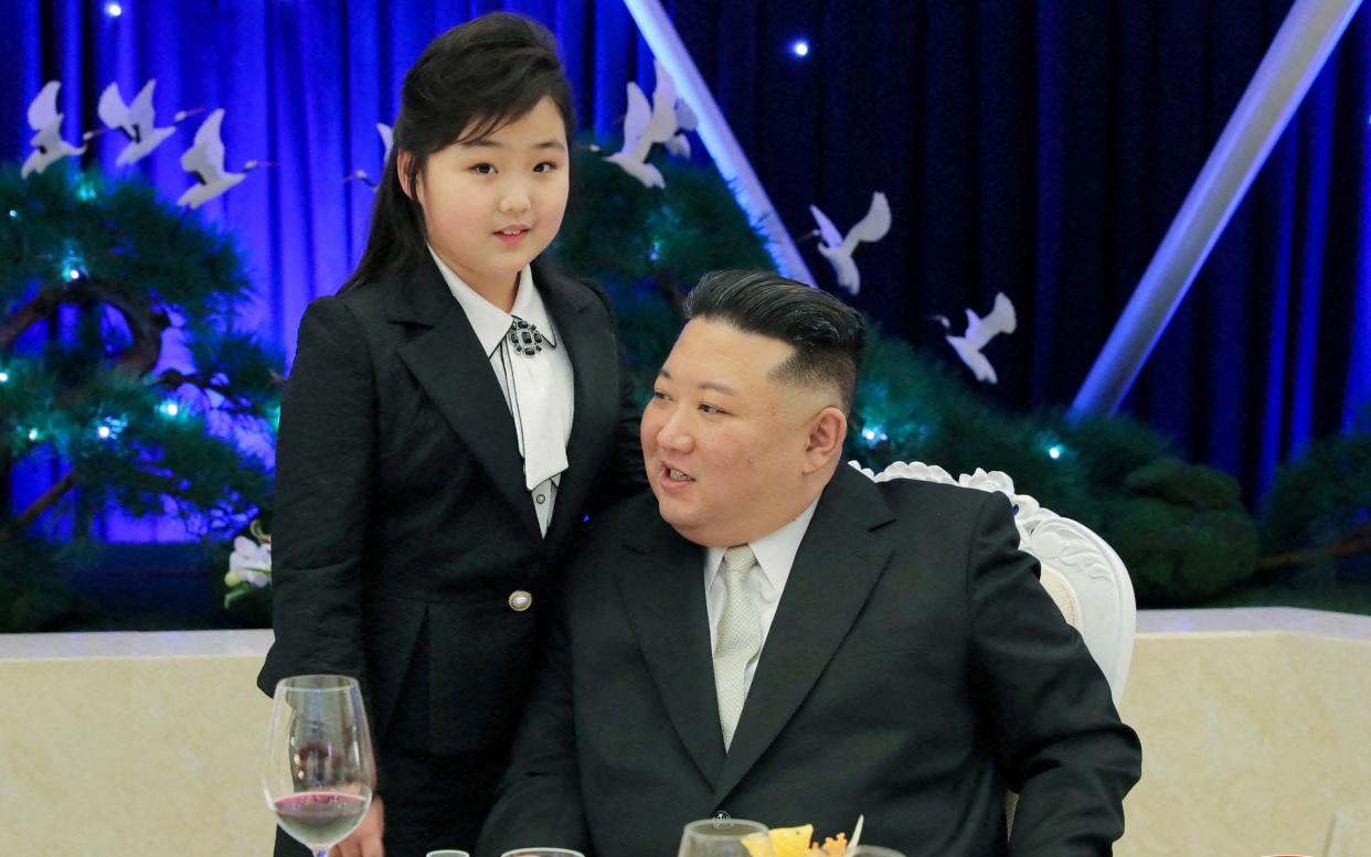 Kim Jong-un with his daughter Ju-ae - KCNA/via REUTERS