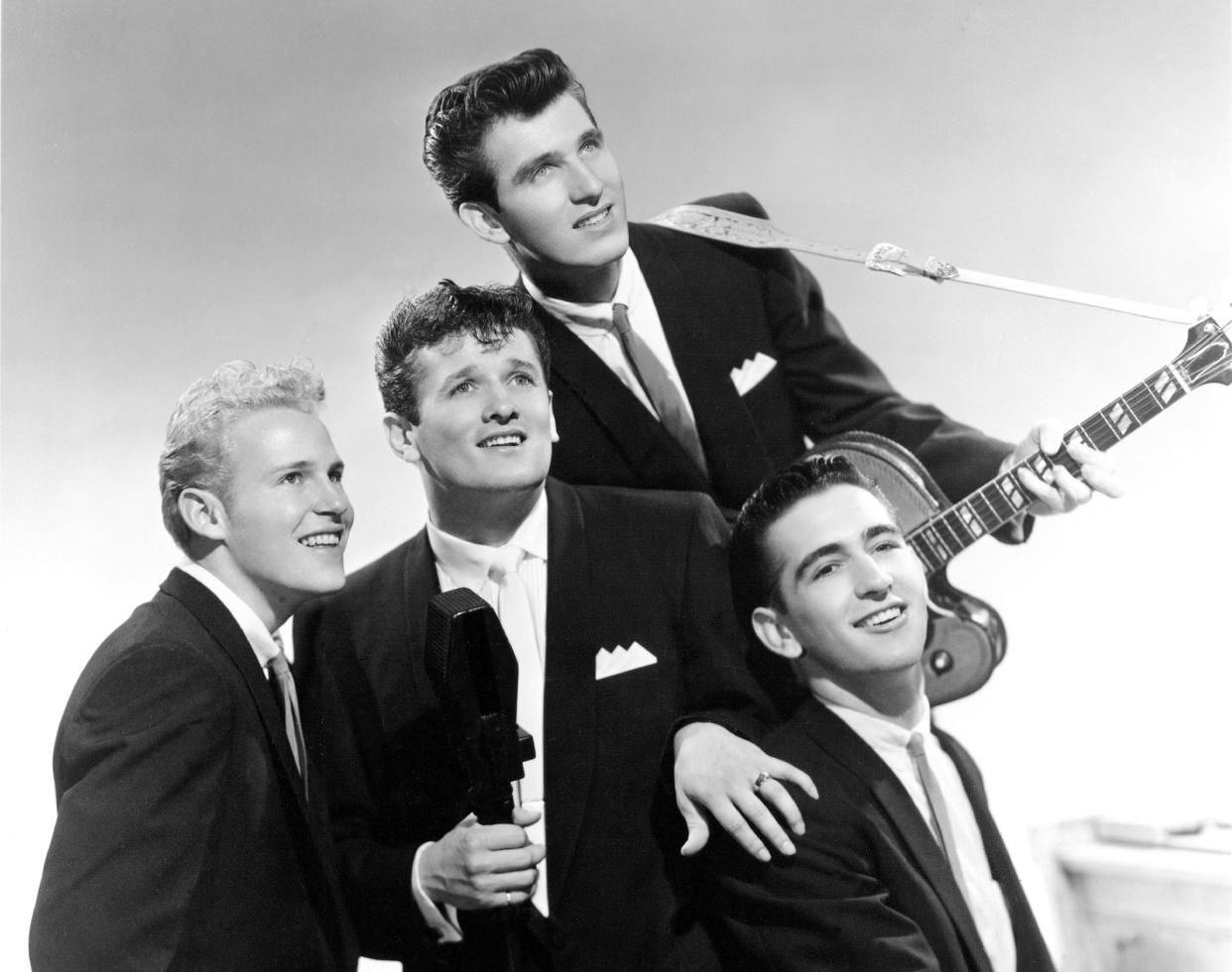 Ronnie Hawkins (center) and the Hawks, featuring Levon Helm (far left). 