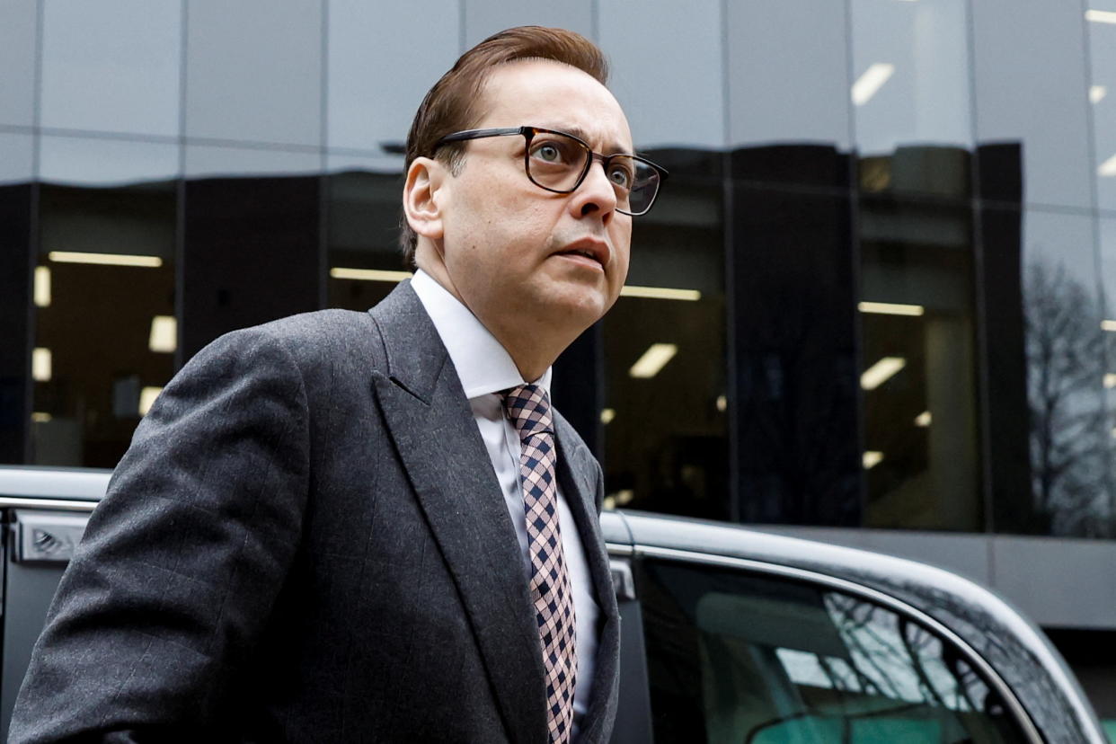 British MP Imran Ahmad Khan arrives at Southwark Crown Court to stand trial over sex offence claims, in London, Britain, April 8, 2022. REUTERS/Peter Cziborra