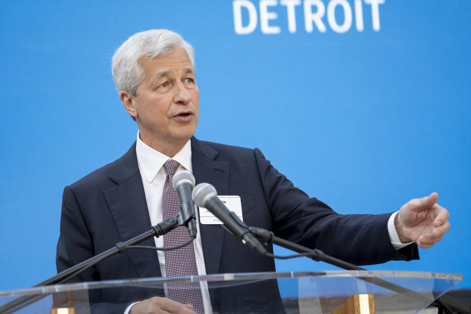 IMAGE DISTRIBUTED FOR JPMORGAN CHASE & CO. - Detroit, MI: JPMorgan Chase Chairman and CEO Jamie Dimon speaks during a commemoration event of the $200 million investment by JPMorgan Chase in the city of Detroit at the Charles H. Wright African American Museum on Wednesday, June 26, 2019 in Detroit. (Tim Galloway/AP Images for JPMorgan Chase & Co.)