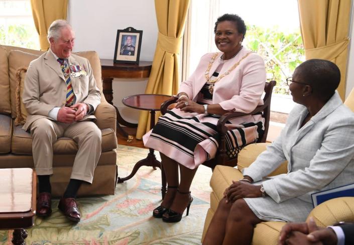 Prince Charles, Prince of Wales attends a meeting with the Governor-General Dame Sandra Mason on March 19, 2019 in Bridgetown, Barbados. The Prince of Wales and Duchess of Cornwall are visiting a number countries as part of their Caribbean Tour. (Photo by Tim Rooke – WPA Pool/Getty Images)