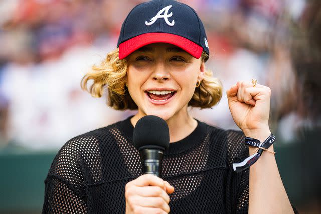 <p>Kevin D. Liles/Atlanta Braves/Getty</p> Chloë Grace Moretz