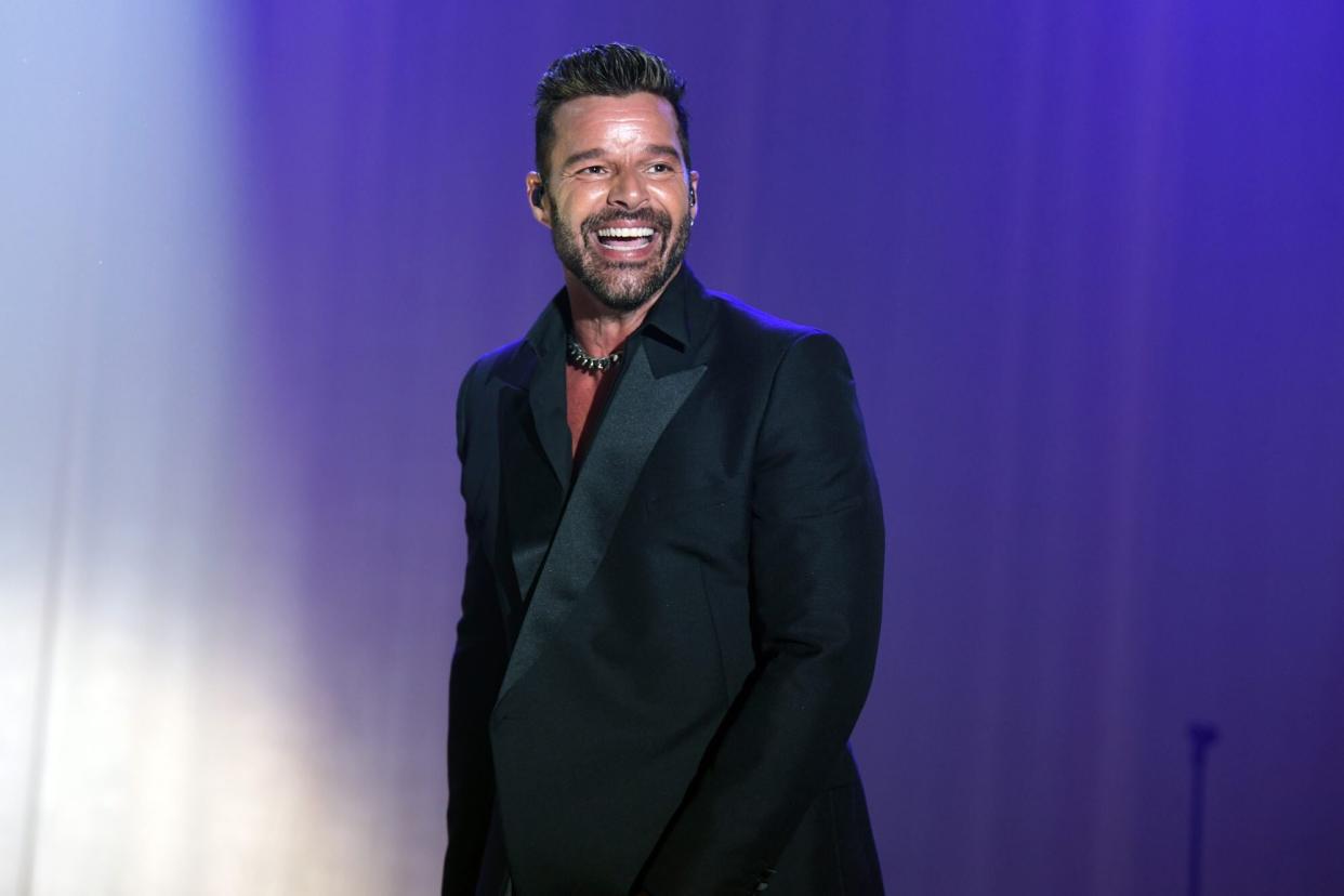 CAP D'ANTIBES, FRANCE - MAY 26: Ricky Martin performs live on stafe during the amfAR Cannes Gala 2022 at Hotel du Cap-Eden-Roc on May 26, 2022 in Cap d'Antibes, France. (Photo by Clint Spalding/amfAR/Getty Images for amfAR)