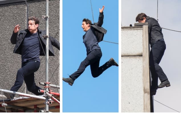 Tom Cruise misses his landing during a stunt for the latest Mission: Impossible film - MEGA