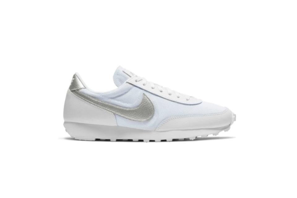 nike daybreak sneaker, silver sneakers