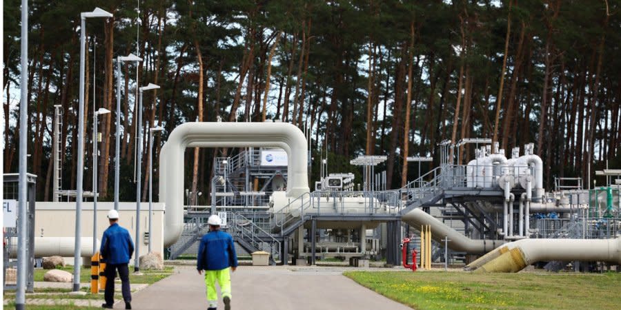Nord Stream transfer station on the German coast of the Baltic Sea, Lubmin, Germany