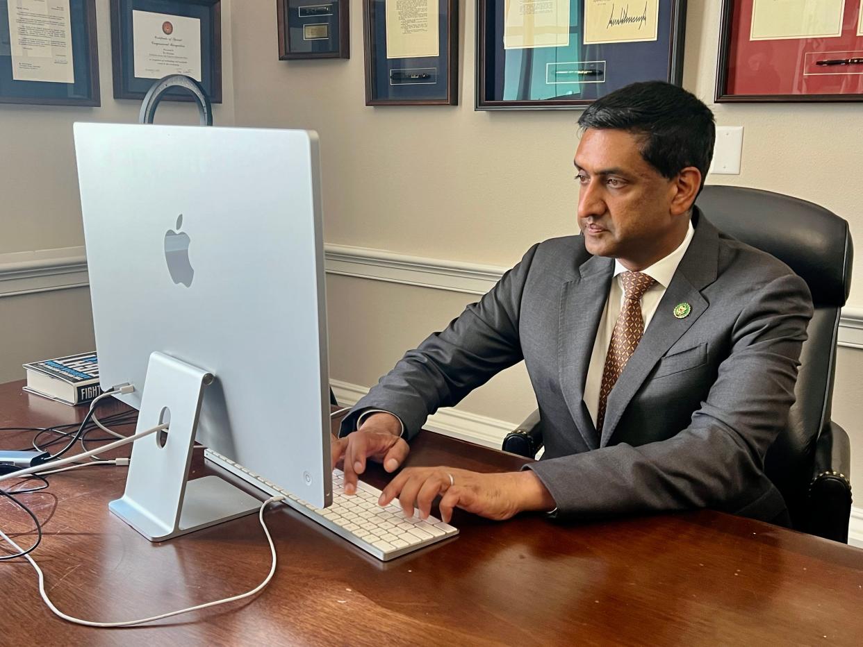Rep. Ro Khanna, D-Calif., in his office in Washington, D.C.