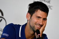 Former world No.1 tennis player Novak Djokovic speaks during a news conference in Belgrade, Serbia July 26, 2017. REUTERS/Andrej Isakovic/Pool