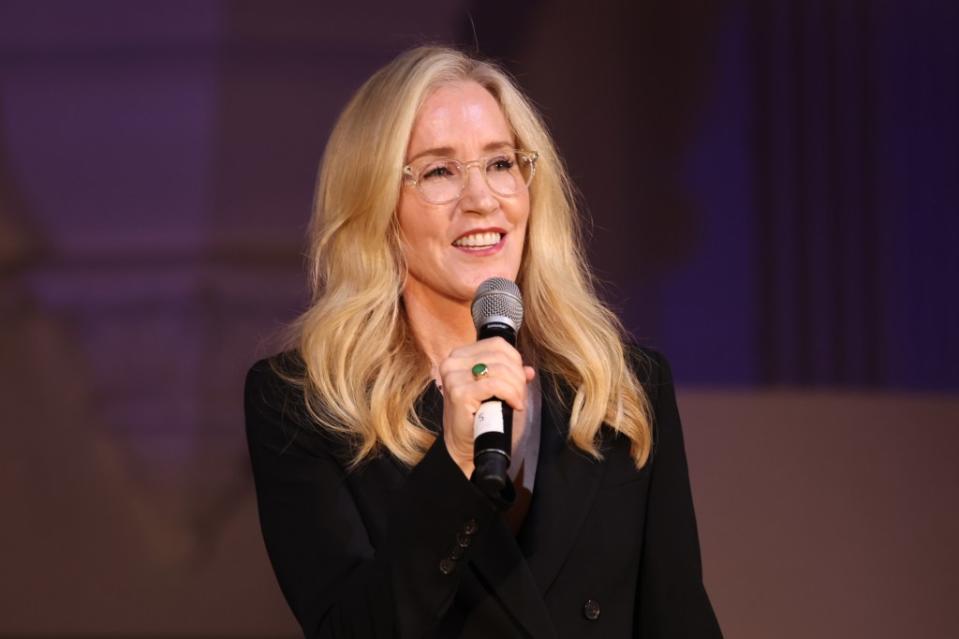 Felicity Huffman speaks at A New Way of Life, a women’s re-entry program, gala hosted by her and her husband, William H. Macy. Getty Images