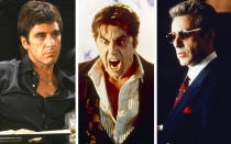 <p>Al Pacino a incarné les mafieux sans pitié <b>Tony Montana</b> dans<i> Sarface</i> et <b>Michael Corleon</b>e dans la sage <i>Le Parrain</i>. Summum de la "badasserie" il jouera également <b>le diable</b> dans "<i>L'associé du diable</i>" en 1997 face à Keanu Reeves.</p>...