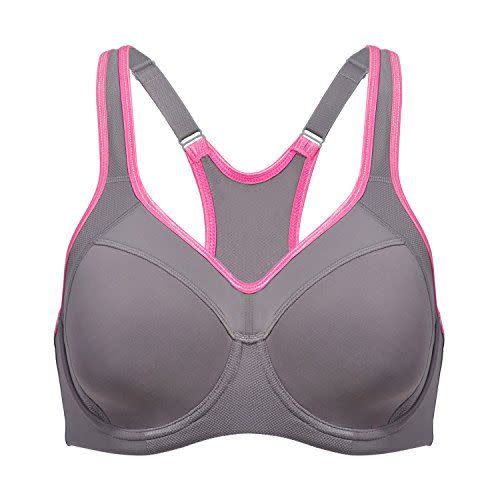 9) SYROKAN Women's Full Support High Impact Racerback Lightly Lined Underwire Sports Bra