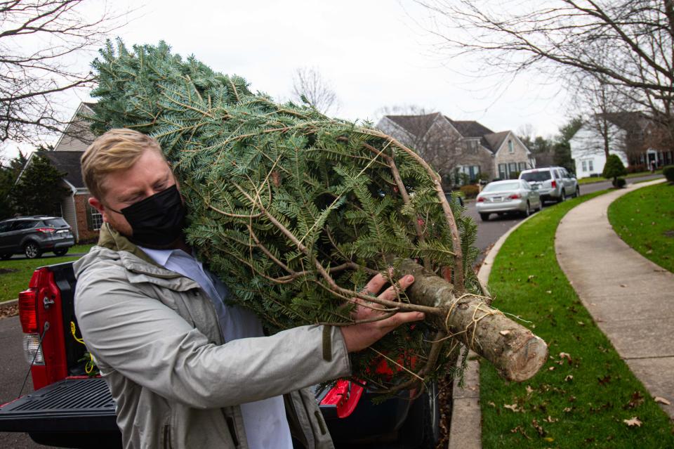 Jason Jason Toutkoushian, a Plumstead native and Central Bucks East graduate launched a business to get Christmas trees to those who can't shop for them.