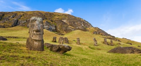 "The quarry known as Rano Raraku, with its unfinished moai and fallen figures is perhaps the most evocative spot on the entire island" - Credit: getty