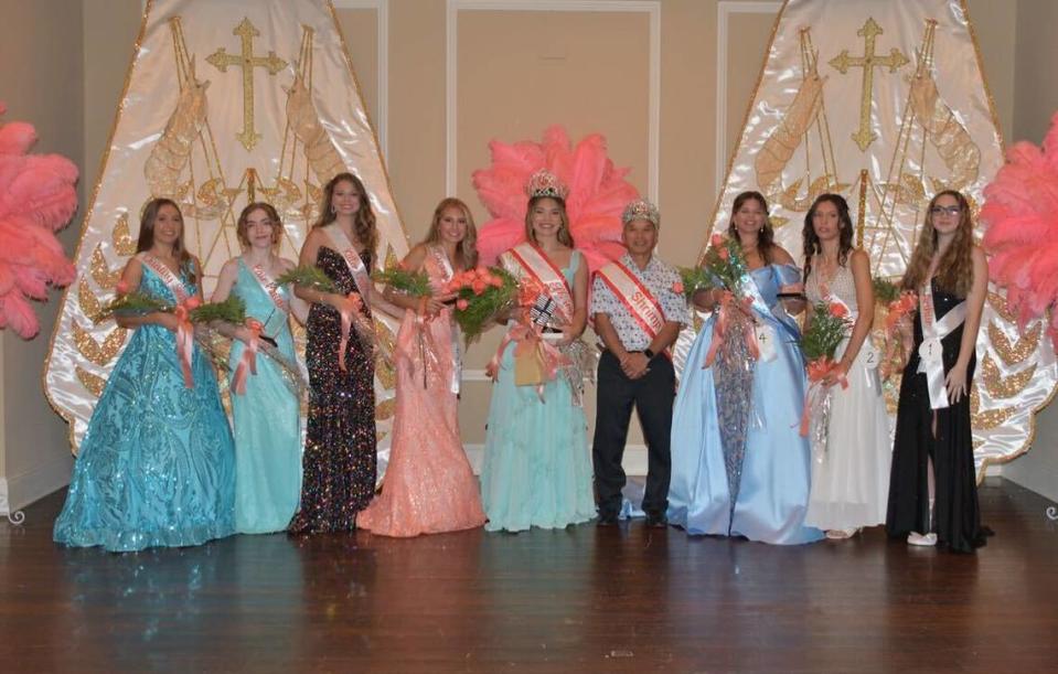 This year’s Shrimp Royals stand together at the Shrimp Queen ceremony.