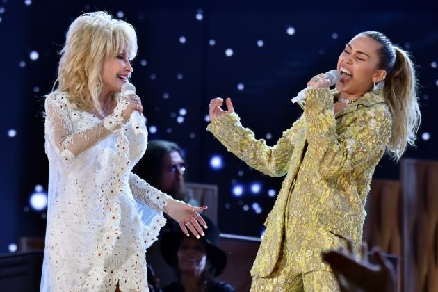 dolly-parton-miley-cyrus-NYE.jpg - Credit: Lester Cohen/Getty Images