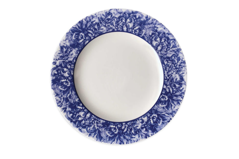 Caskata Peony Charger Plate in Blue