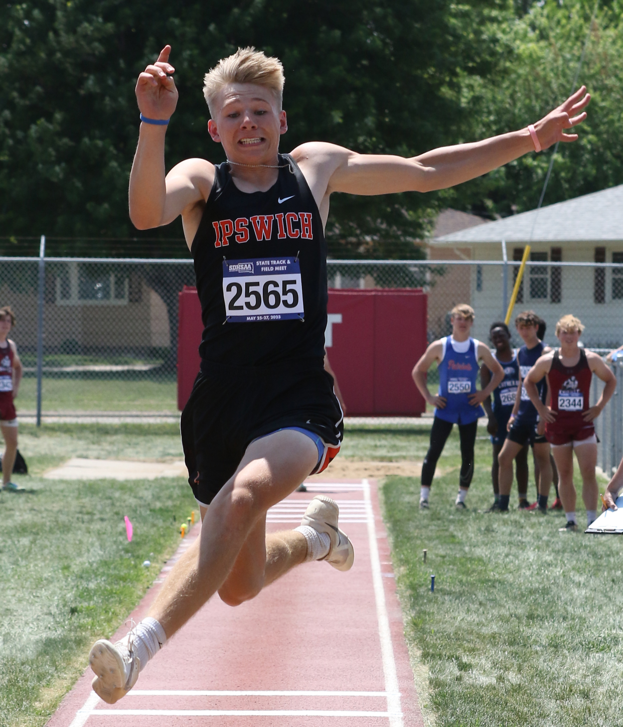 Trevor Heinz of Ipswich finished second in the Class B boys' long jump during the 2024 South Dakota High School Track and Field Championships at Howard Wood Field in Sioux Falls.