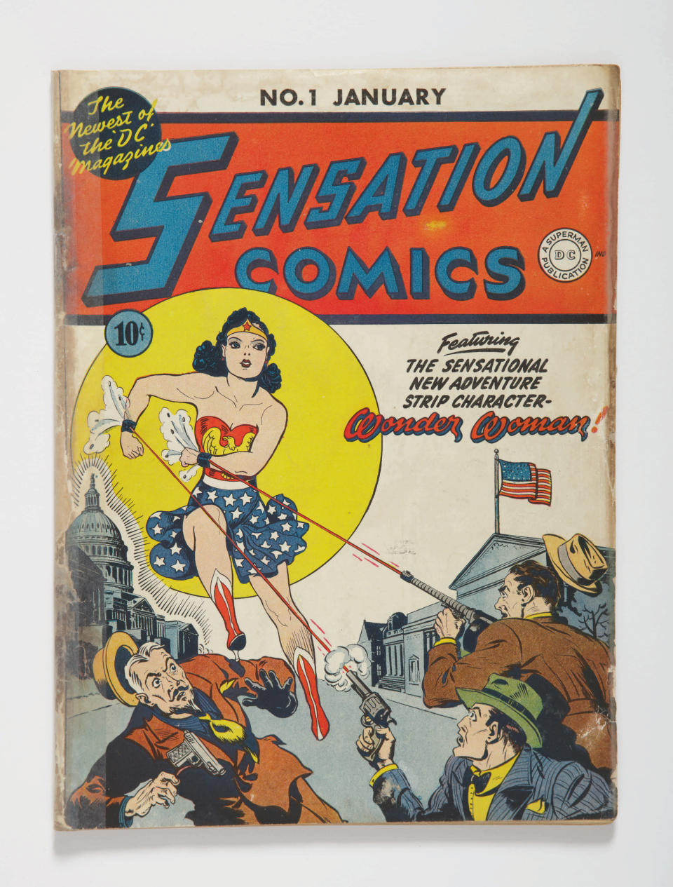 Wonder Woman makes her comic book debut in January 1942 (Sotheby’s/PA)