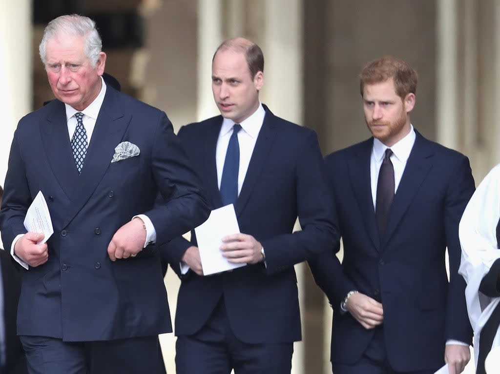 Prince Charles and his sons, Prince William and Prince Harry (Getty Images)