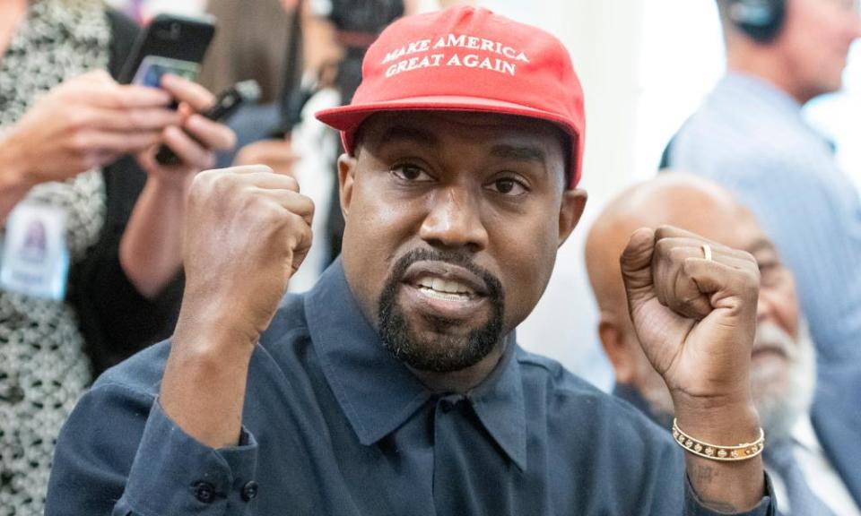 Kanye West in his Maga hat at the White House in October 2018.