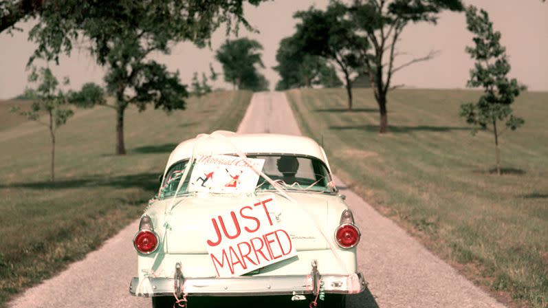 1950s couple bride and