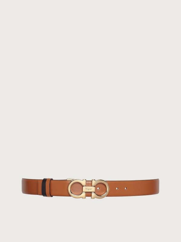 Ferragamo Reversible and Adjustable Gancini Belt, $480, <a href="https://rstyle.me/+Wjj1YmT8OImxJ7nLDB_QeA" rel="nofollow noopener" target="_blank" data-ylk="slk:available here;elm:context_link;itc:0;sec:content-canvas" class="link ">available here</a>