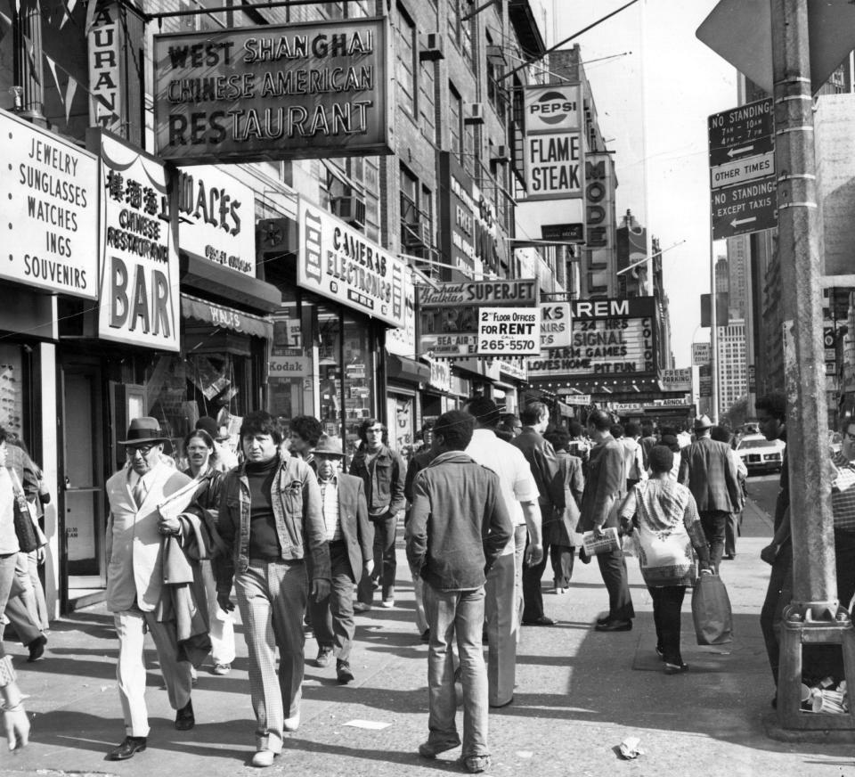 The Times Square area of New York City in 1975