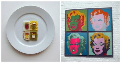 thanksgiving plate modeled after Andy Warhol's famous Marilyn Monroe painting