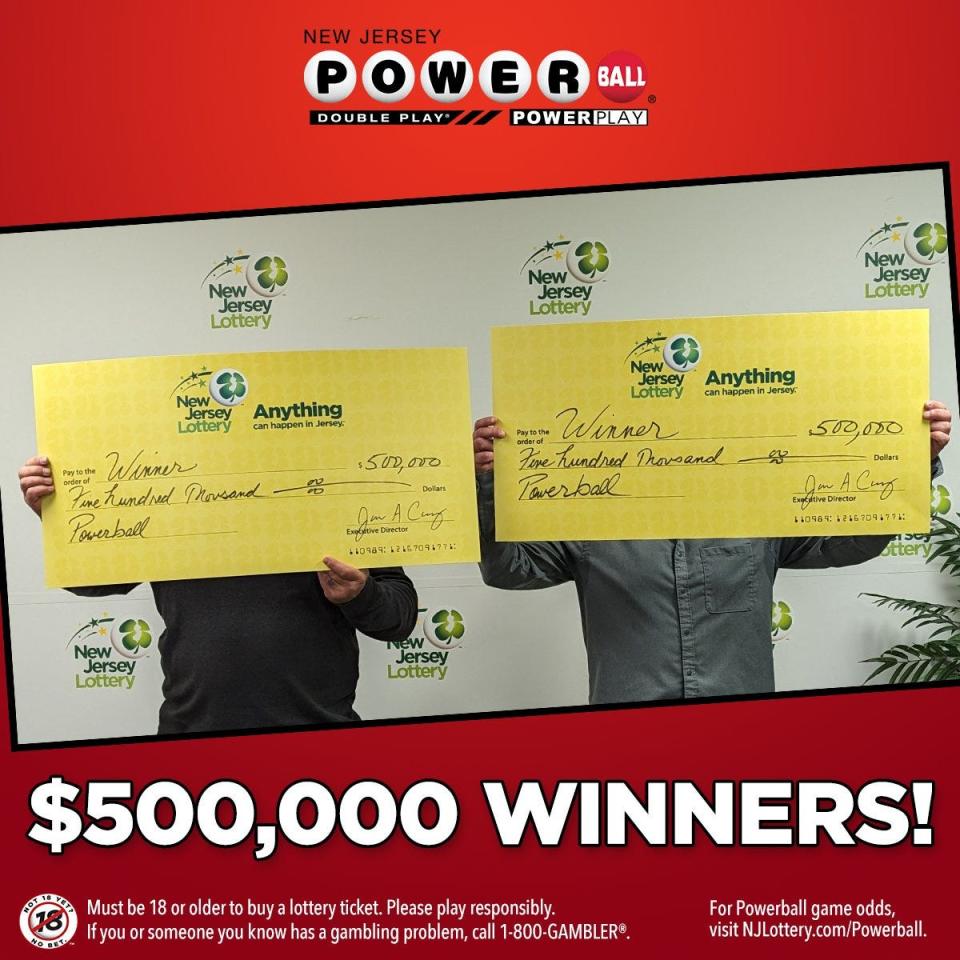 Two best friends are celebrating after winning the $1 million Powerball prize in New Jersey.
