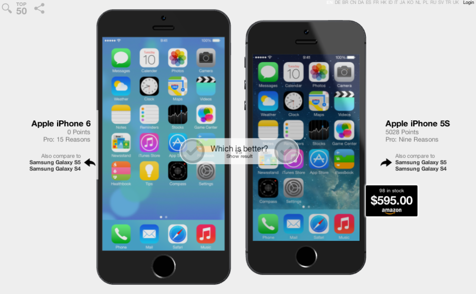 Completely redesigned iPhone 6 compared to iPhone 5s, Galaxy S5 in new interactive 3D tool