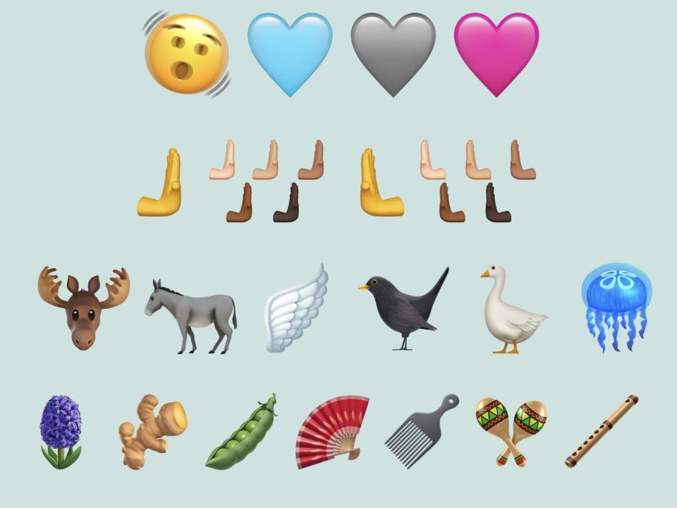 various emoji now available through Apple's iOS 16.4 update