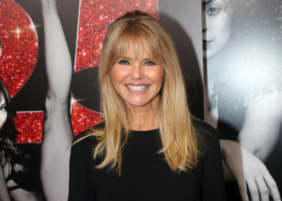 Christie Brinkley smiles at the "Chicago" 25th anniversary celebration in New York City