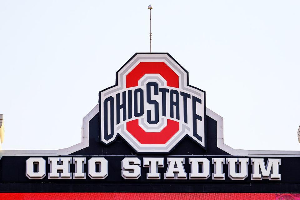 <p>Frank Jansky/Icon Sportswire via Getty</p> The Ohio State logo on top of the Ohio Stadium scoreboard prior to the college football game between the Toledo Rockets and Ohio State Buckeyes on September 17, 2022, at Ohio Stadium in Columbus, OH.
