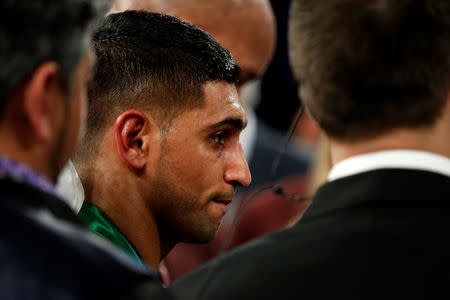 Boxing - Saul 'Canelo' Alvarez v Amir Khan WBC Middleweight Title - T-Mobile Arena, Las Vegas, United States of America - 7/5/16 Amir Khan after losing the fight Action Images via Reuters / Andrew Couldridge Livepic EDITORIAL USE ONLY.