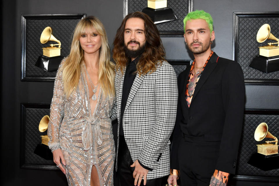 Heidi Klum zusammen mit ihrem Mann Tom und Schwager Bill Kaulitz. (Bild: Getty Images)