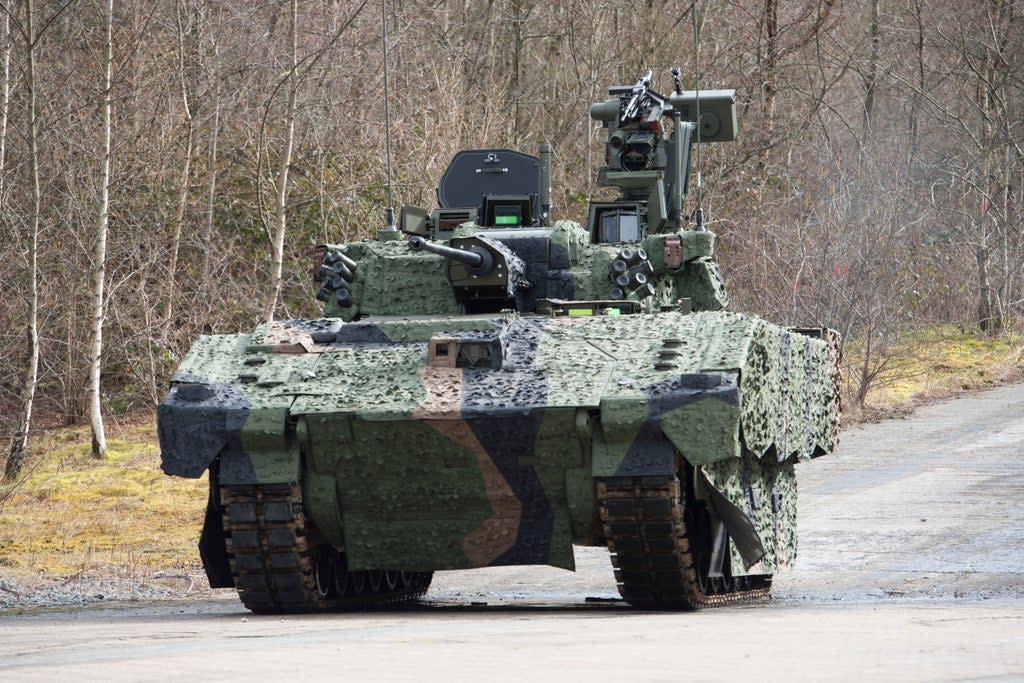 The Ajax armoured fighting vehicle (Andrew Linnett/PA) (PA Media)